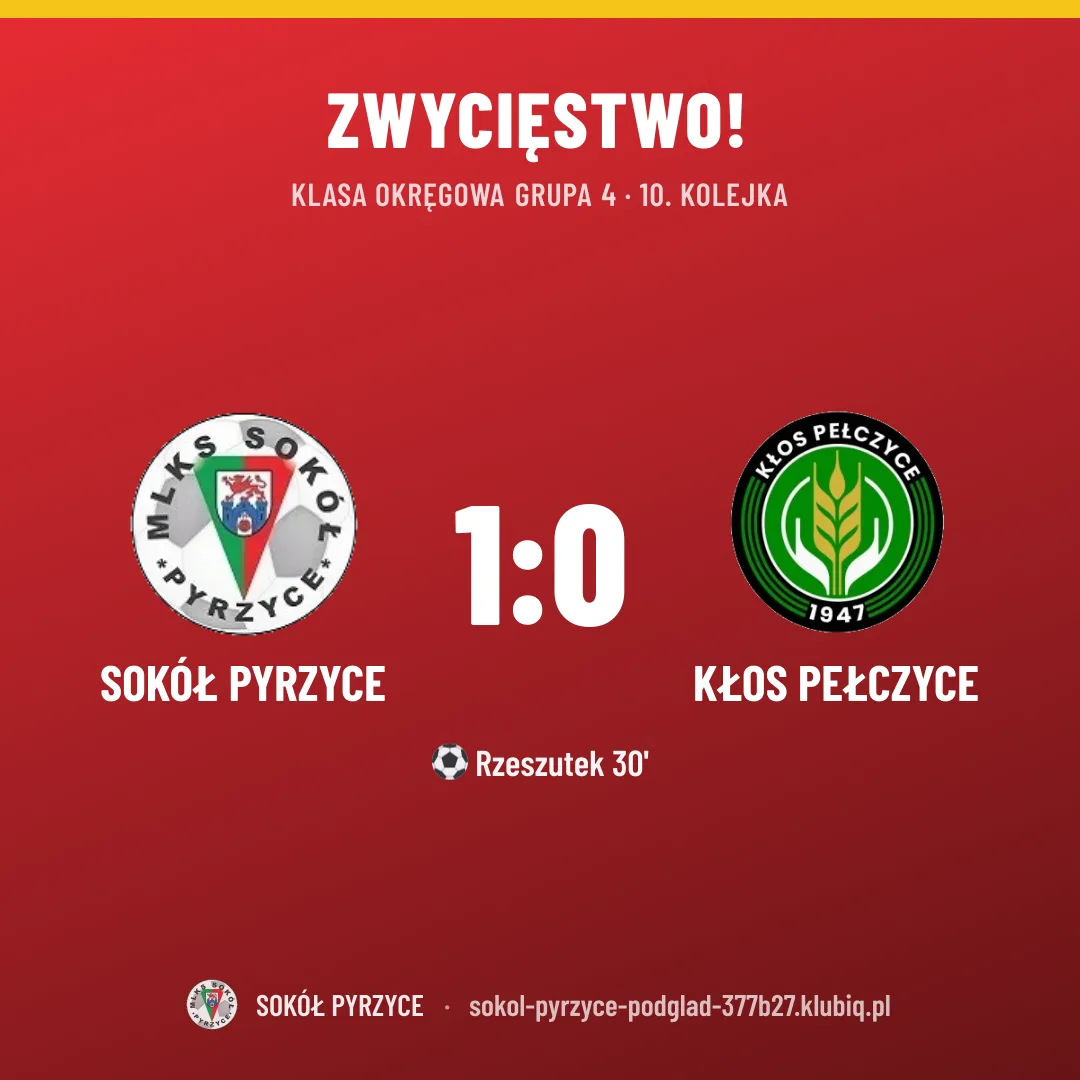 Sokół Pyrzyce 1:0 Kłos Pełczyce